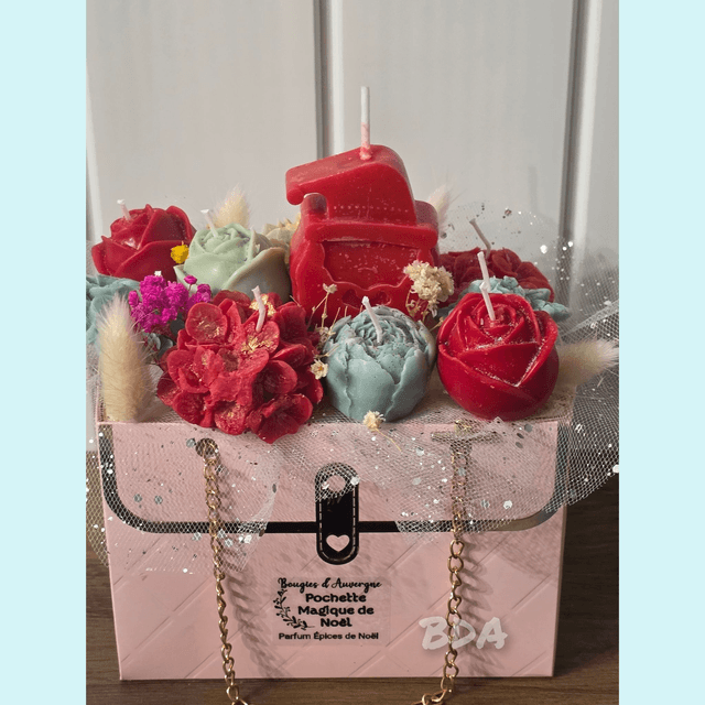 Bouquet de fleurs Pochette magie de noël 